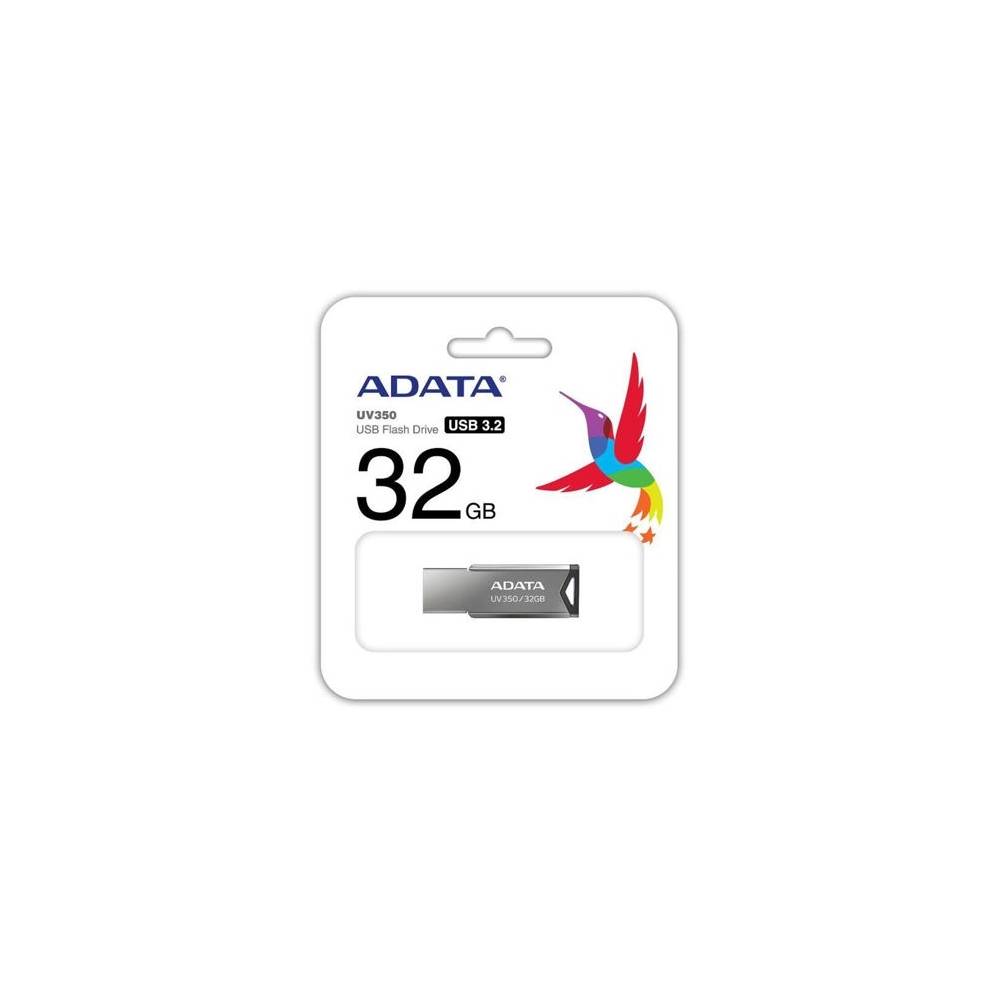 PEN DRIVE ADATA UV350 32GB PRATA - USB 3.2 - AUV350-32G-RBK